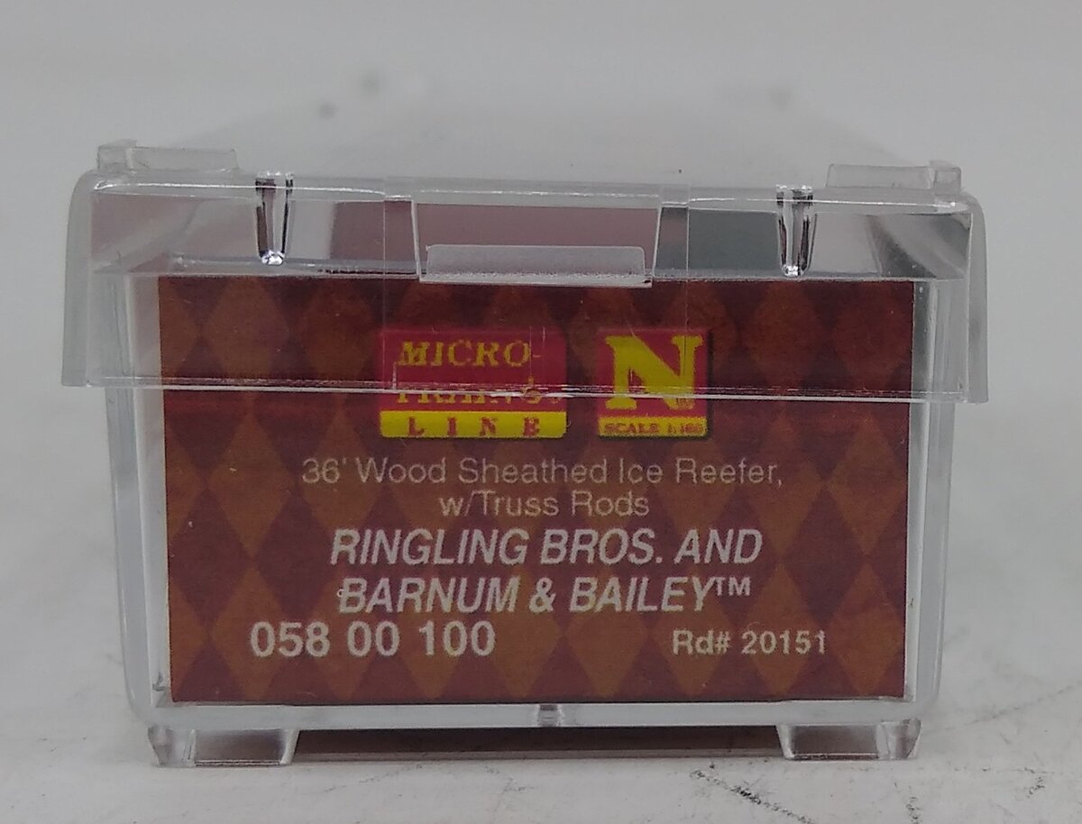 Micro-Trains 05800100 N Scale Ringling Brothers 36' Wood Sheathed Reefer #20151