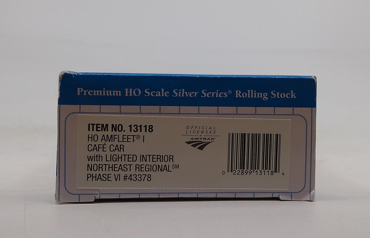 Bachmann 13118 HO NE Regional Phase VI Amfleet I Cafe Car #43378