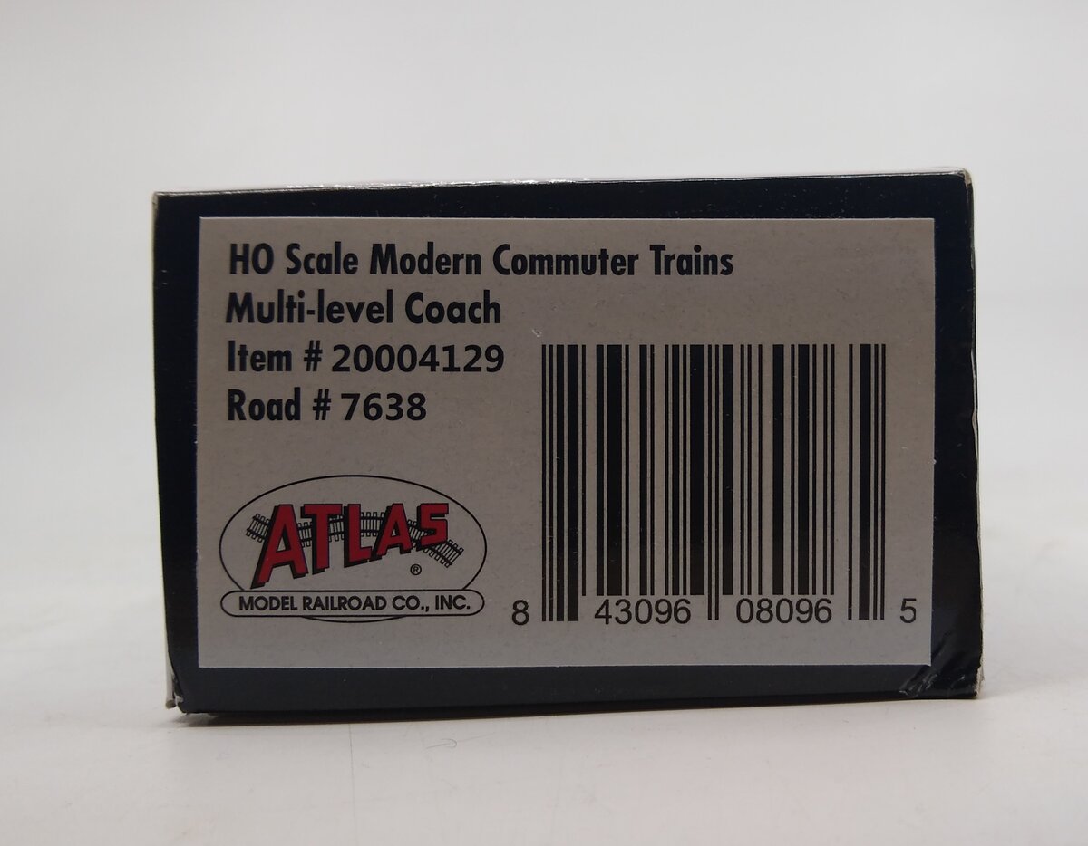 Atlas 20004129 HO New Jersey Transit Multi-level Commuter Coach Trailer #7638