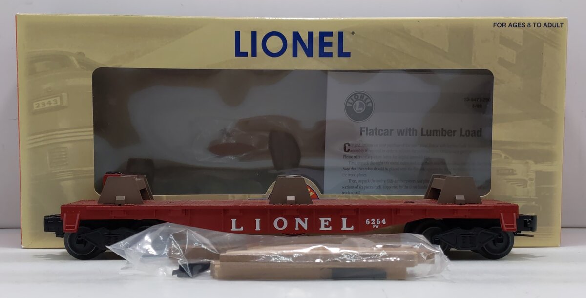 Lionel 6-39471 O Gauge Lionel Flatcar with Wood Load #6264