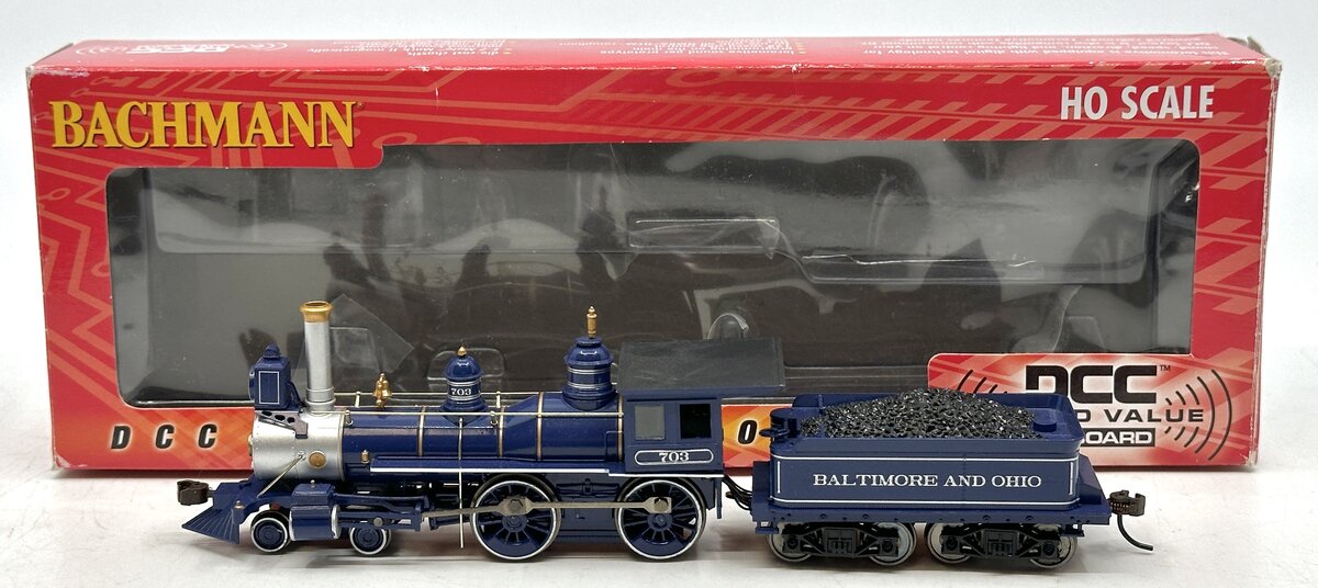 Bachmann 52703 HO B&O 4-4-0 Steam Loco w/Wood Tender Load w/Sound & DCC