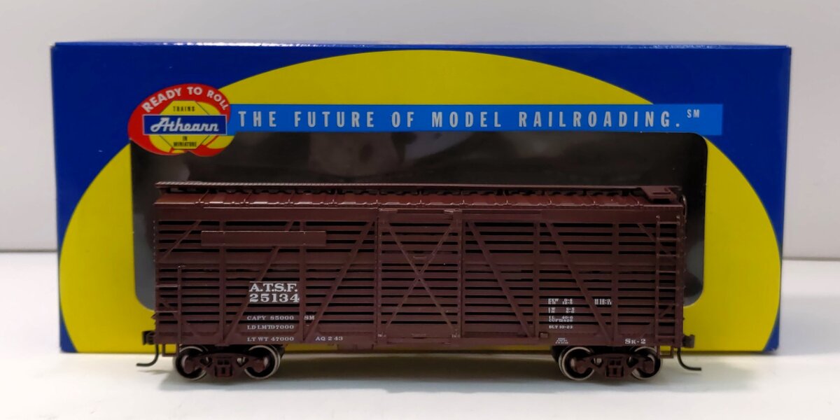 Athearn 73239 HO Scale Atchison Topeka Santa Fe 40' Stock Car #25134