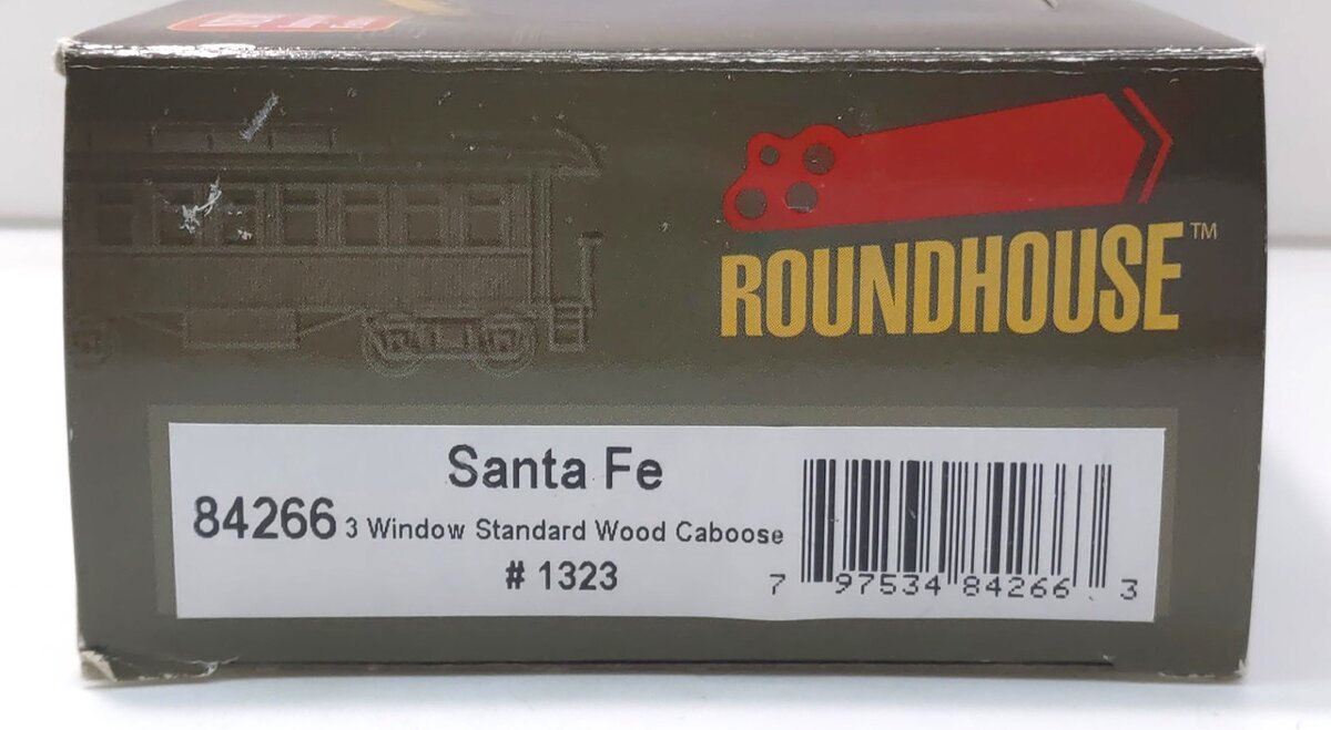 Roundhouse 84266 HO Santa Fe 3-Window Wood Caboose #1323