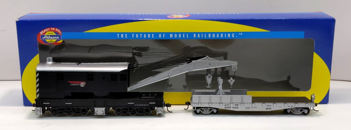Athearn 7531 HO Santa Fe 250-Ton Crane with Tender #199791/#206889