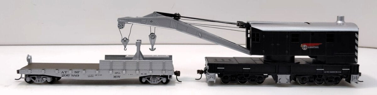 Athearn 7531 HO Santa Fe 250-Ton Crane with Tender #199791/#206889