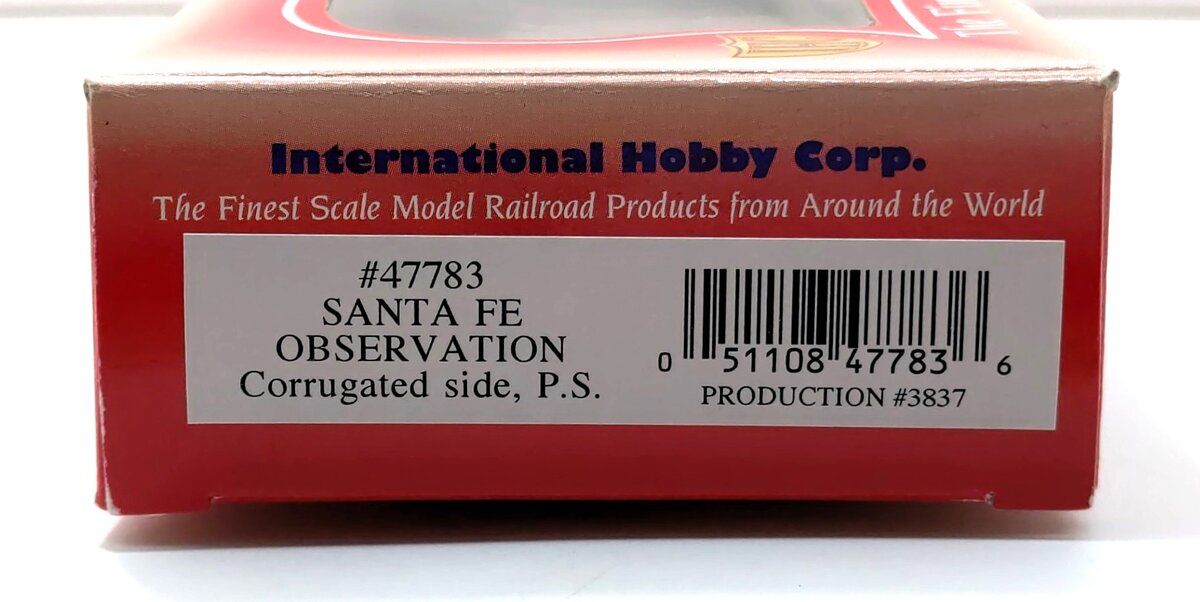 IHC 47783 HO Santa Fe Vista Canyon Corrugated Side Observation Car