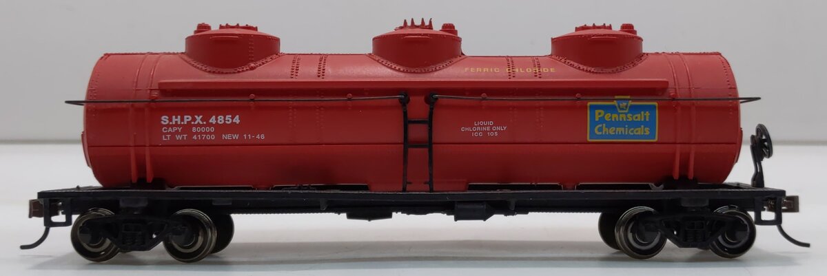 Bachmann 17825 HO Pennsalt Chemicals 40' Single-Dome Tank Car (Red) #4854