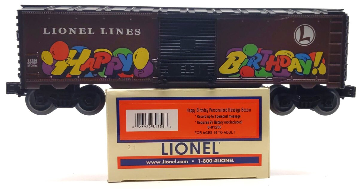 Lionel 6-81256 O Personalized Message Birthday Boxcar