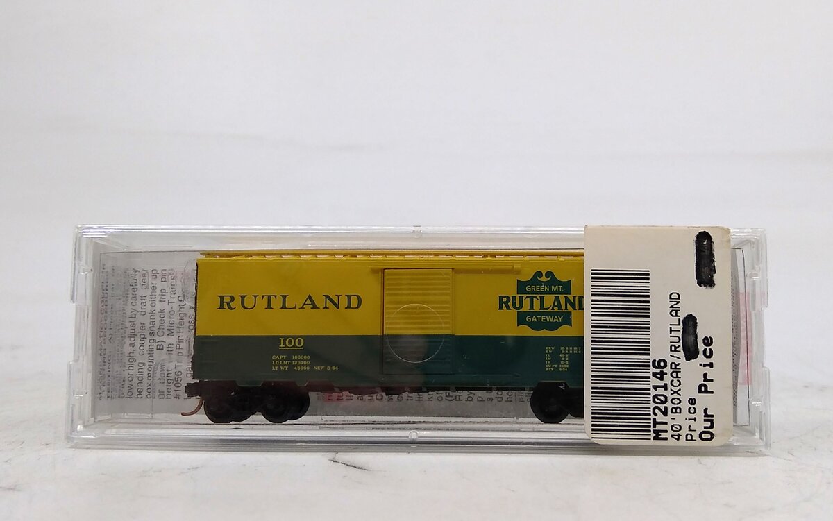 Micro-Trains 02000146 N Rutland 40' Standard Single Door Boxcar #100