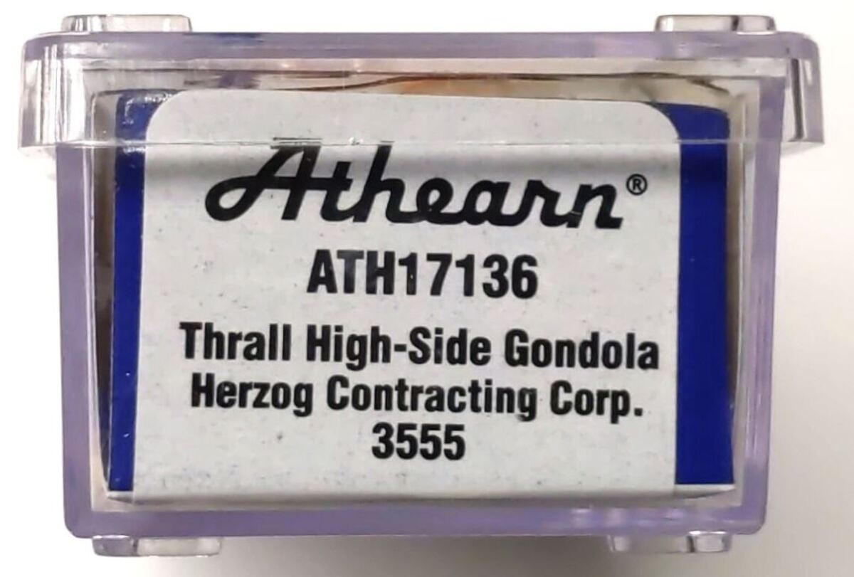 Athearn 17136 N Herzog Thrall High Side Gondola Black #3555