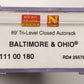 Micro-Trains 11100180 N Baltimore & Ohio 89' Tri-Level Enclosed Autorack #255795