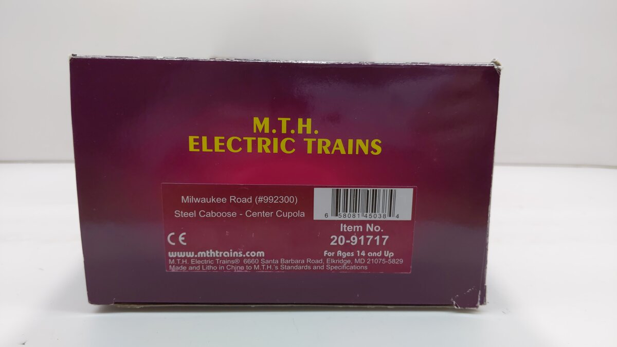 MTH 20-91717 O Milwaukee Road Center Cupola Steel Caboose #992300