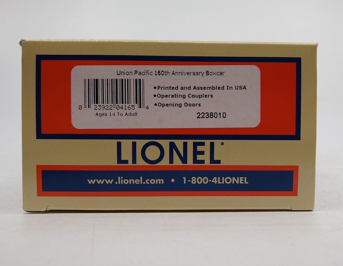 Lionel 2238010 O Gauge Union Pacific 160th Anniversary Boxcar