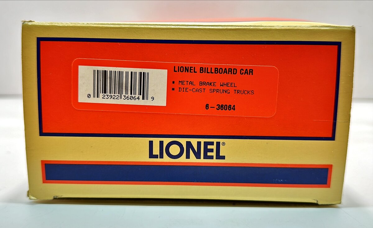 Lionel 6-36064 O Gauge Flatcar with 2 Billboard load