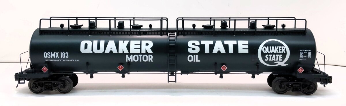 MTH 20-96232 O Quaker State 20K Gallon 4-Compartment Tank Car #183