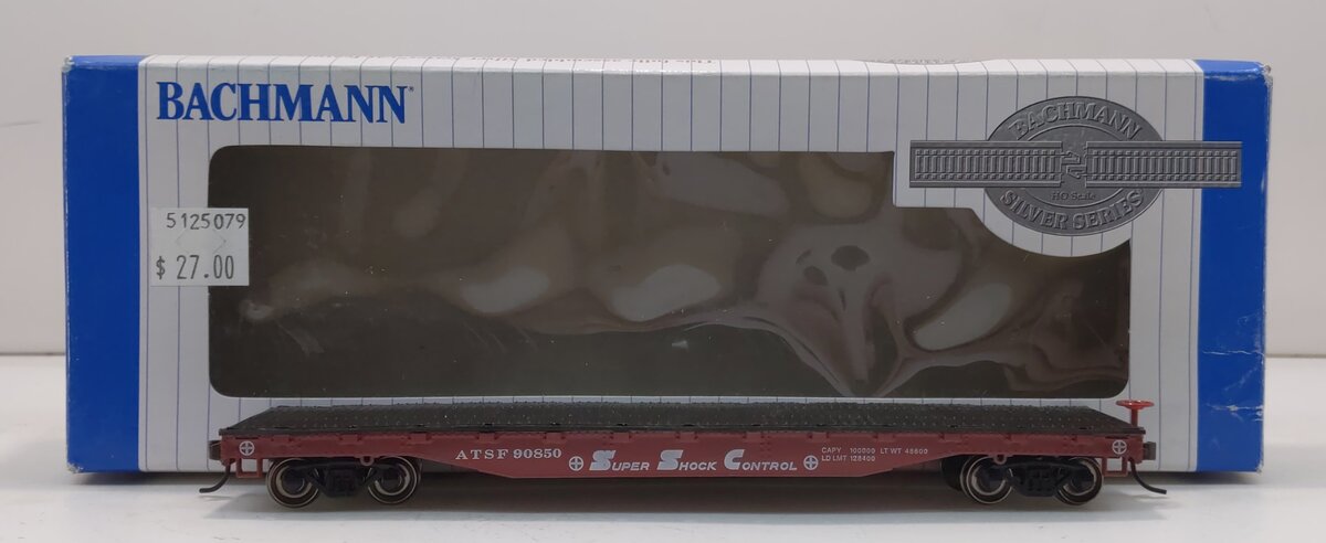 Bachmann 17302 HO Atchison, Topeka and Santa Fe 52'' Flat Car #90850
