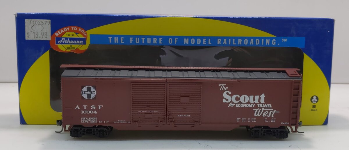Athearn 98099 HO Scale Atchison Topeka Santa Fe 50' Double Door Box Car #10304