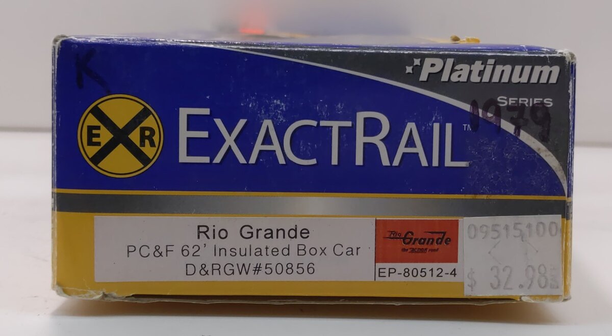 ExactRail EP-80512-4 HO D&RGW PC&F 62' Insulated Boxcar #50856