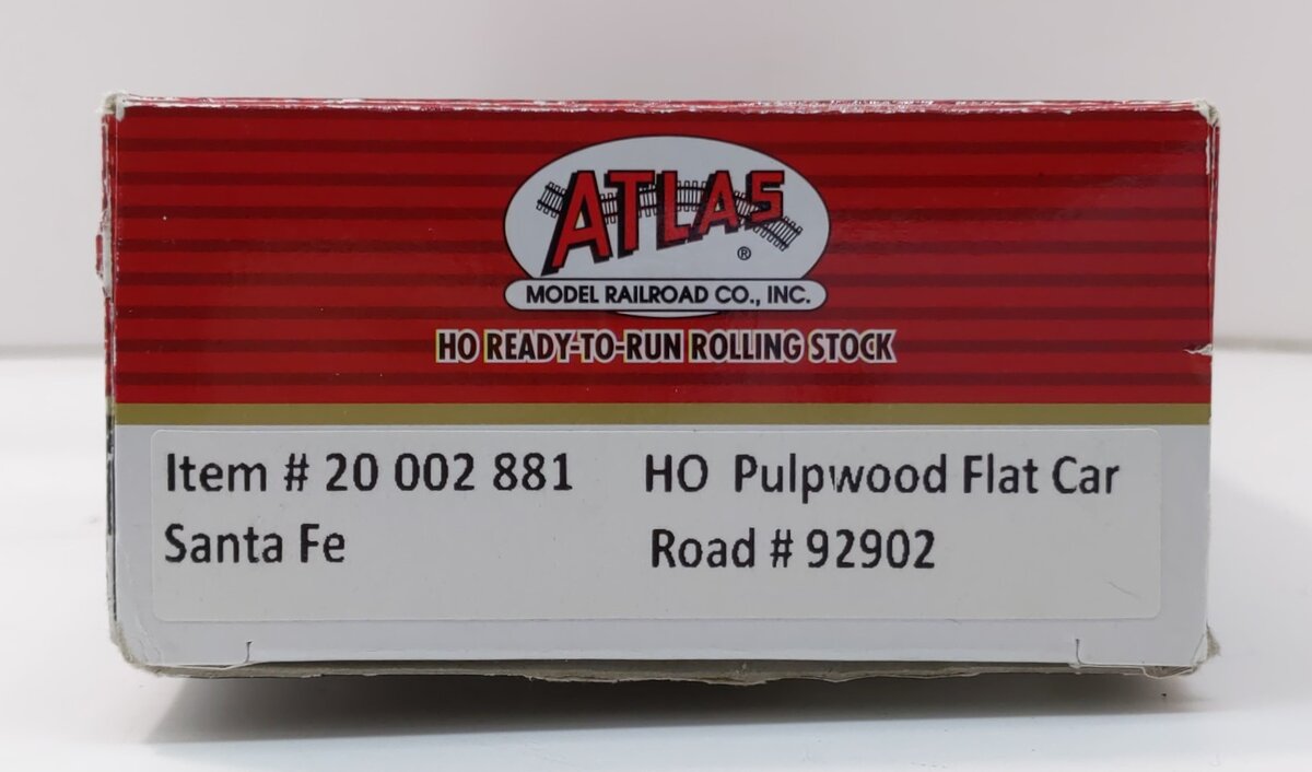 Atlas 20002881 HO Santa Fe Pulpwood Flat Car #92902