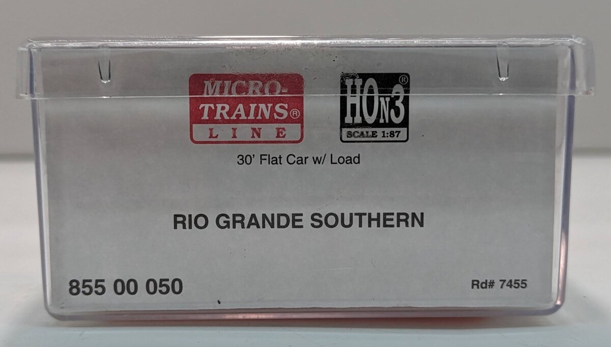 Micro-Trains 85500050 HOn3 RGS 30' Flatcar w/Oil Tank Load #7455
