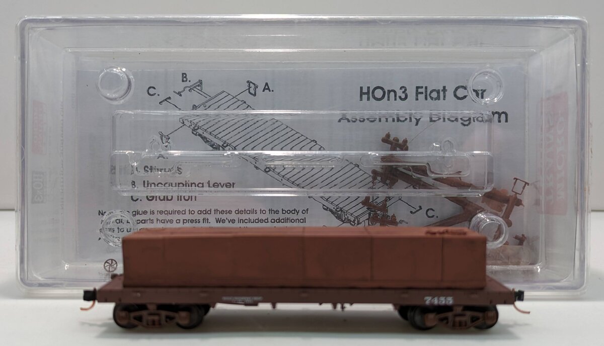 Micro-Trains 85500050 HOn3 RGS 30' Flatcar w/Oil Tank Load #7455