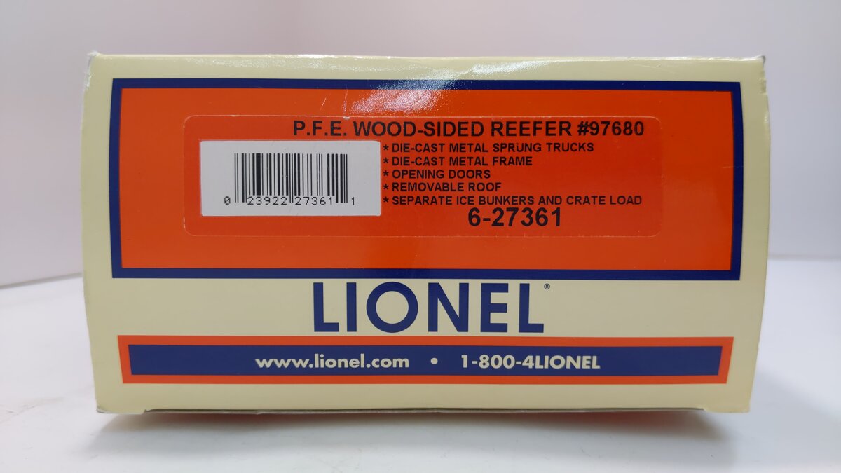 Lionel 6-27361 O Gauge Pacific Fruit Woodsided Reefer #97680