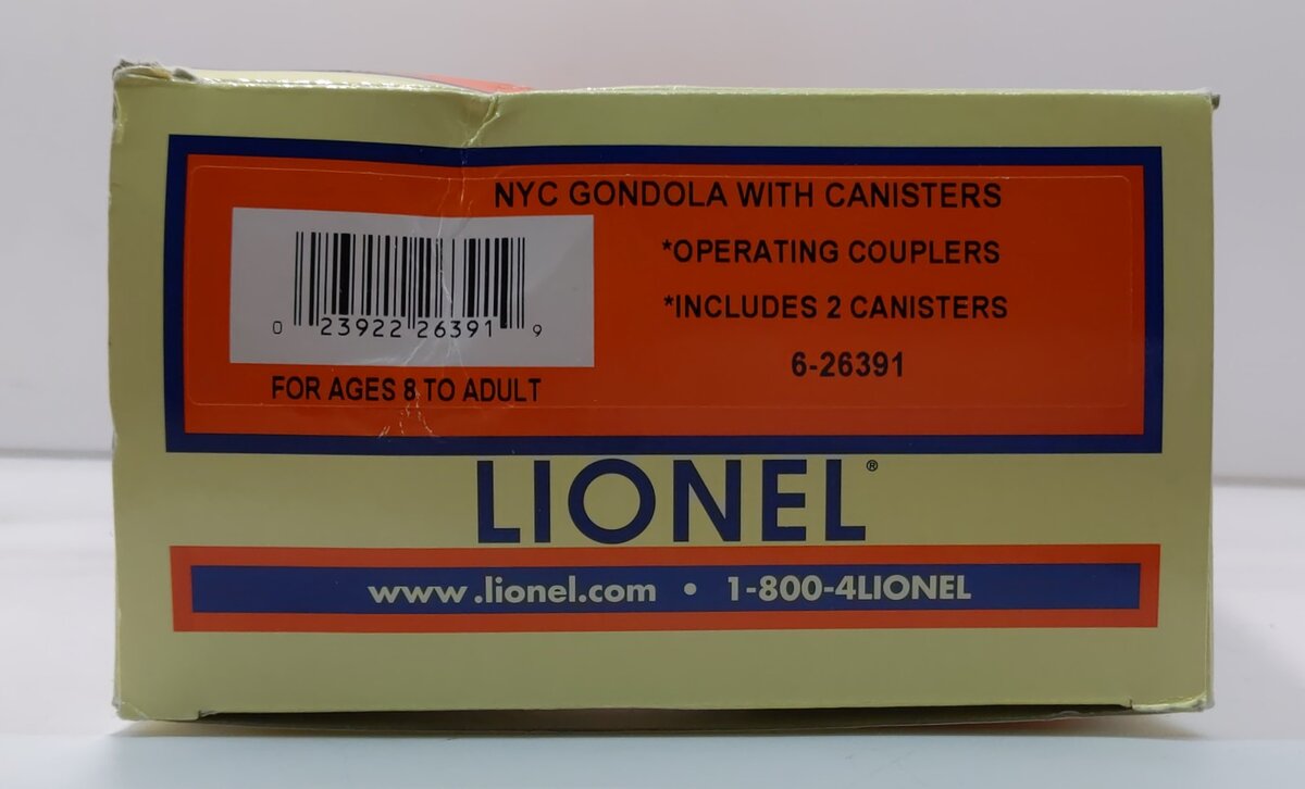 Lionel 6-26391 O NYC Gondola w/Containers