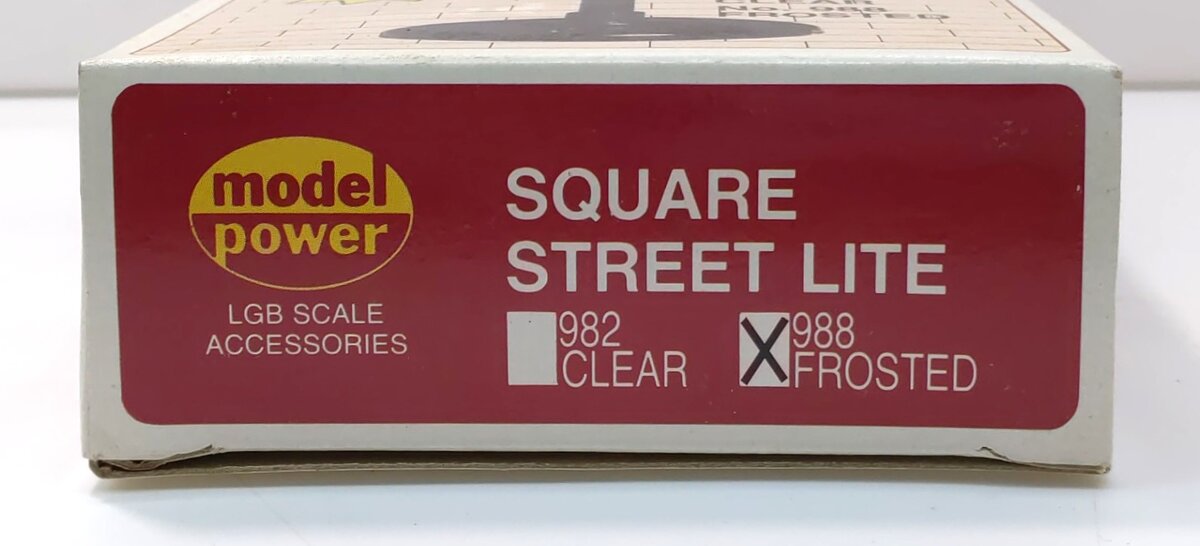 Model Power 988 G Scale Brass Post Square Frosted Street Lite