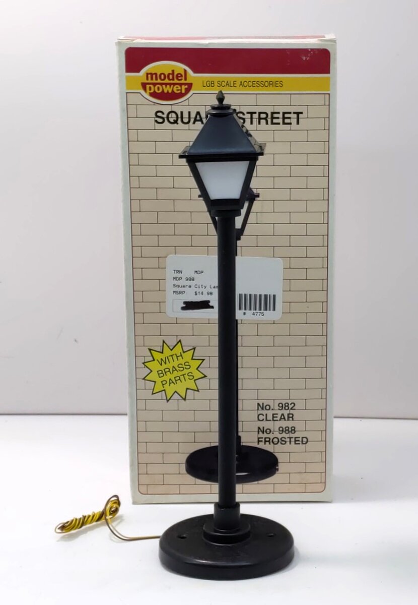 Model Power 988 G Scale Brass Post Square Frosted Street Lite