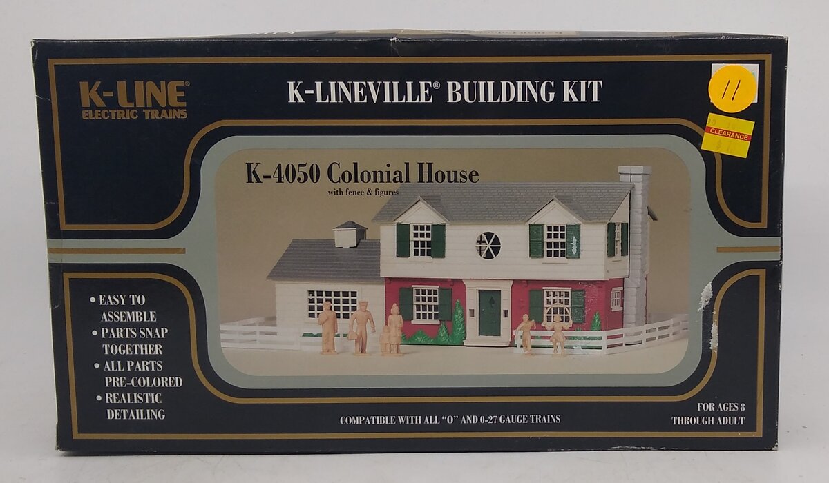 K-Line K4050 O Colonial House Building Kit with Figures & Fence