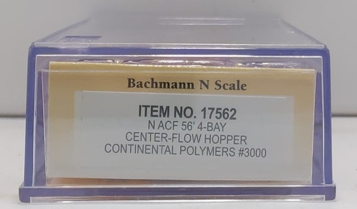 Bachmann 17562 N Continental Polymers ACF 56' 4-Bay Center Flow Hopper #3000