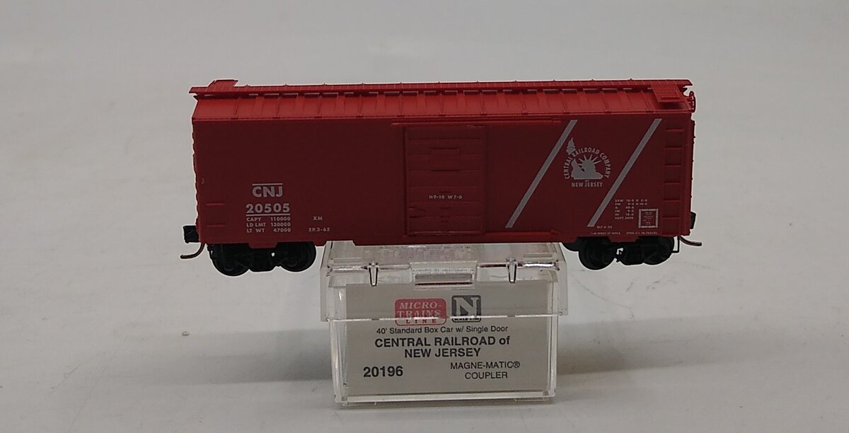 Micro-Trains 02000196 N Scale CNJ 40' Standard Single Door Boxcar #20505