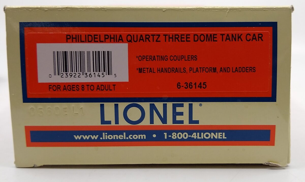 Lionel 6-36145 O Gauge Philadelphia Quartz 3-Dome Tank Car #606