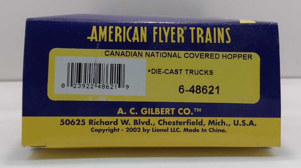 American Flyer 6-48621 S Gauge Canadian National Covered Hopper