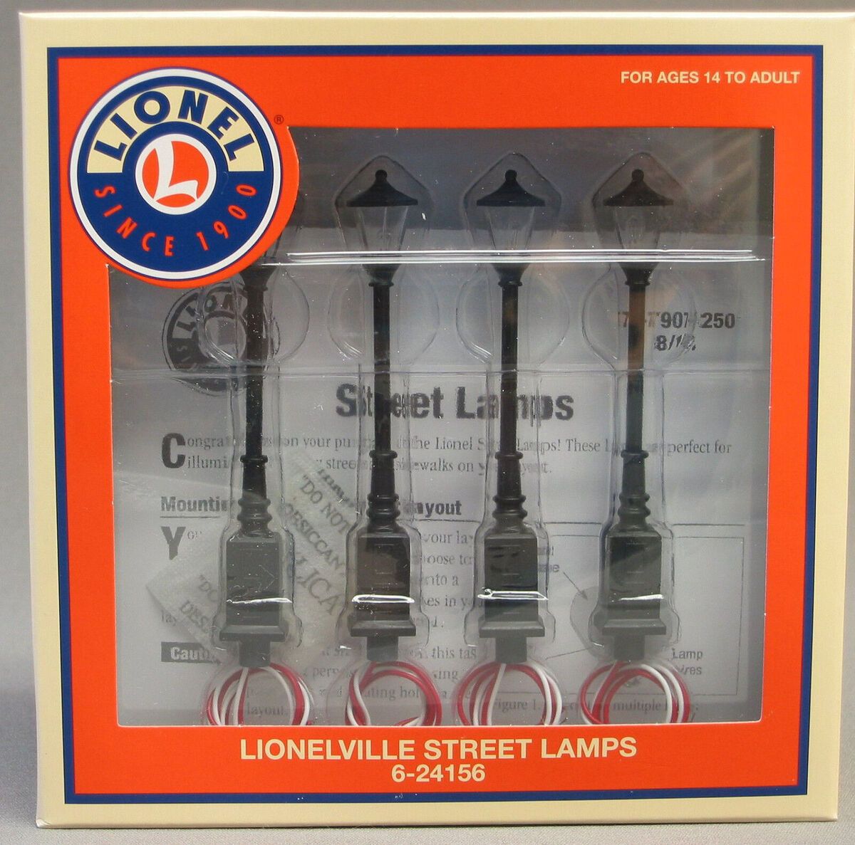 Lionel 6-24156 O Scale Lionelville Street Lamps (Display of 4)