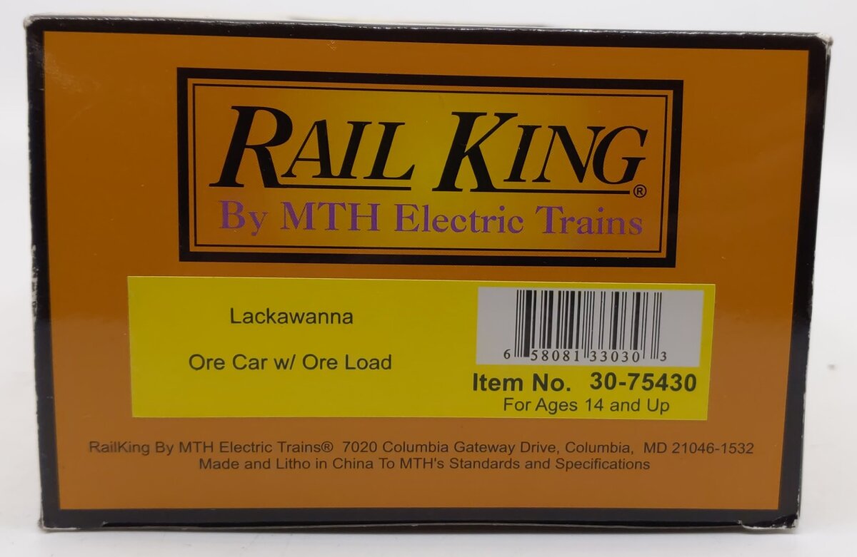 MTH 30-75430 O Gauge Lackawanna Ore Car #86539