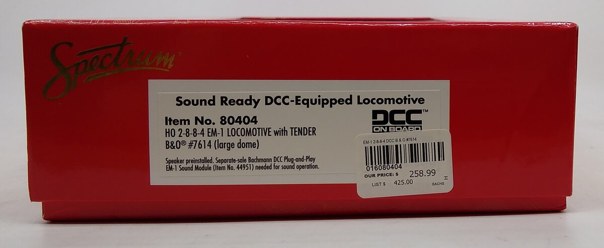 Bachmann 80404 Spectrum B&O EM-1 2-8-8-4 Loco & Tender w/DCC Sound #7614