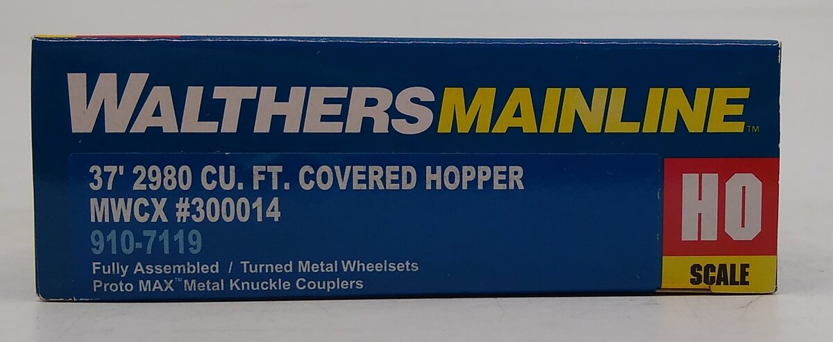 Walthers 910-7119 HO MWCX 37' 2980 Cubic-Foot 2-Bay Covered Hopper #300014