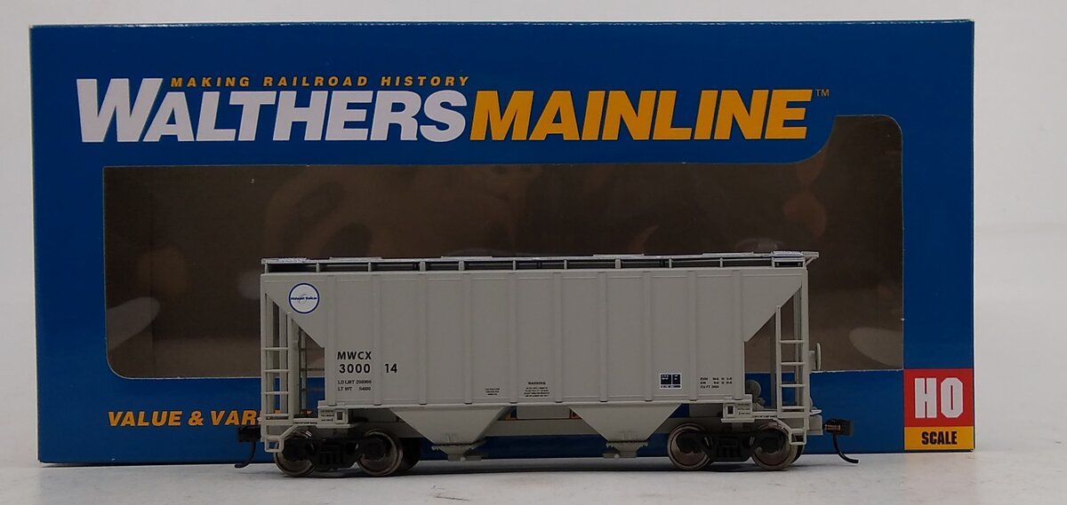 Walthers 910-7119 HO MWCX 37' 2980 Cubic-Foot 2-Bay Covered Hopper #300014