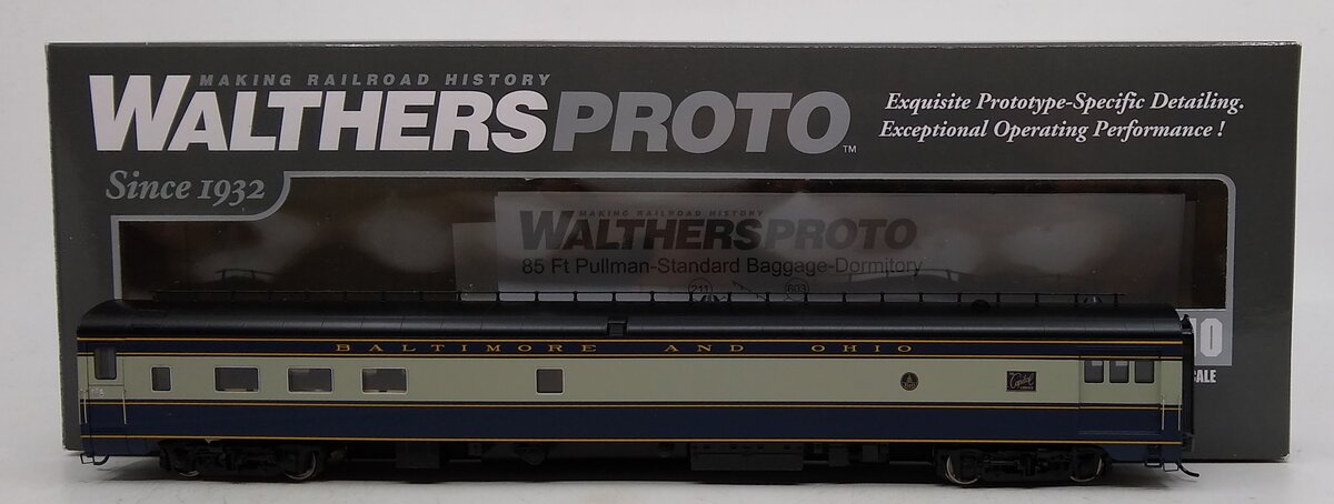 Walthers 920-9400 HO B&O Capitol Limited 85' P-S Baggage-Dorm-Coffee Shop-Lounge