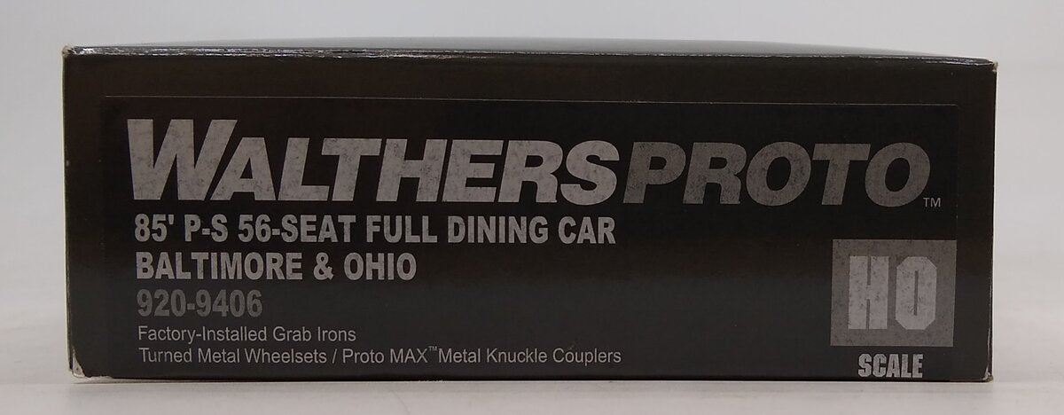 Walthers 920-9406 HO Baltimore & Ohio 85' P-S 56-Seat Full Dining Car Std