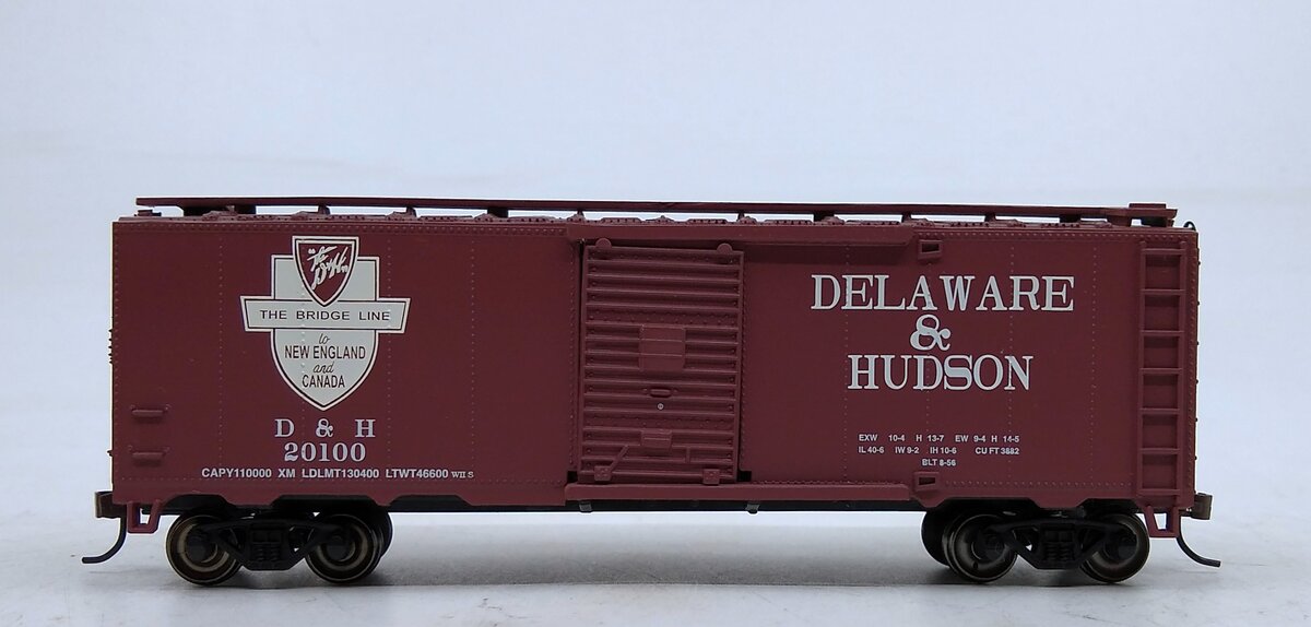 Bachmann 17026 HO Delaware & Hudson 40' Steel Boxcar #20100