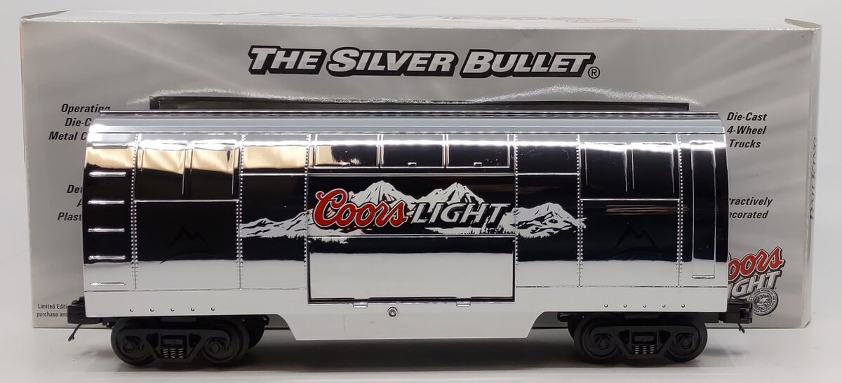MTH 30-78040 O Gauge Coors Light Silver Bullet Operating Reefer Car