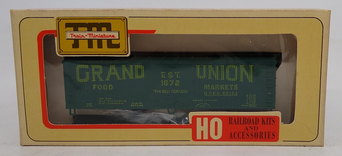 Train Miniature 8092 HO Grand Union Food Markets Refrigerator Car Kit #90104