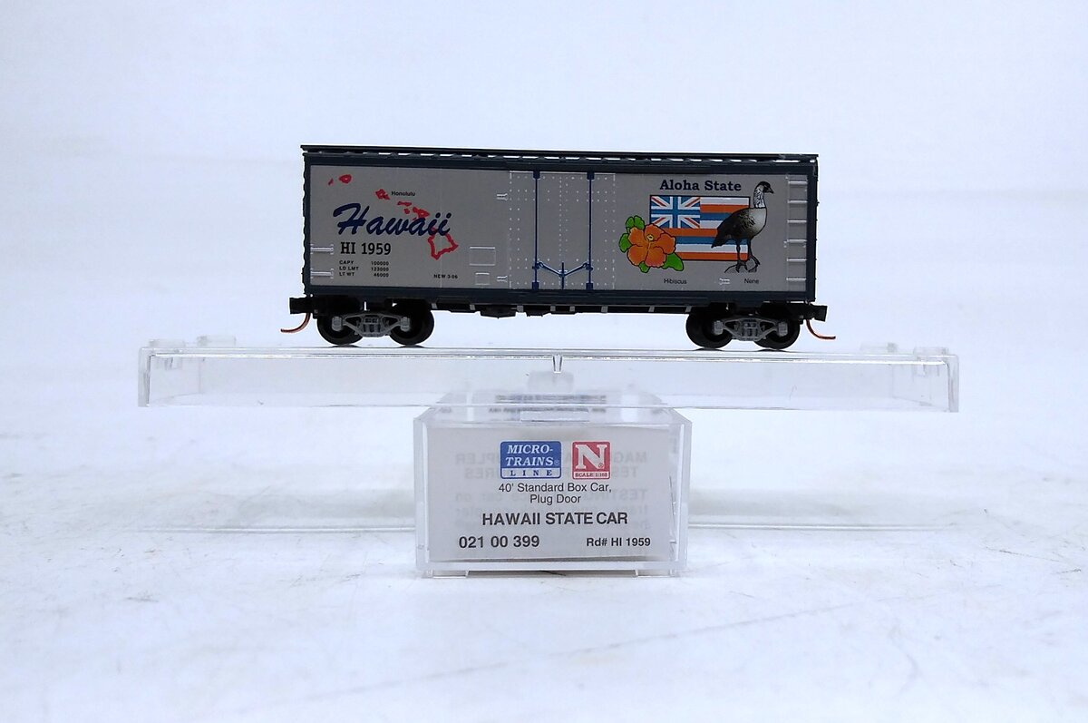 Micro-Trains 02100399 N Scale Hawaii State 40' Standard Plug Door Boxcar #1959