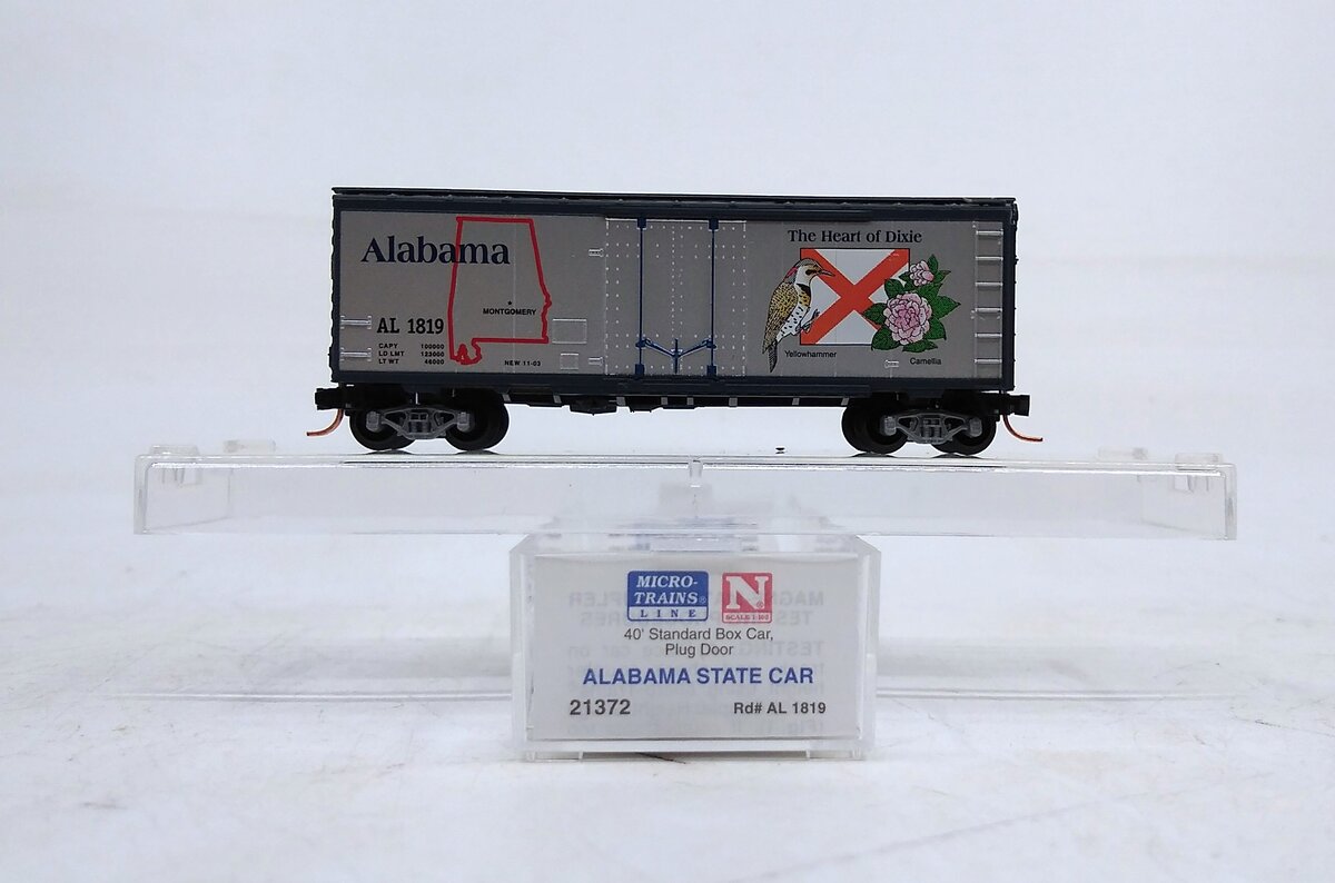Micro-Trains 02100372 N Alabama State 40' Standard Plug Door Boxcar #1819