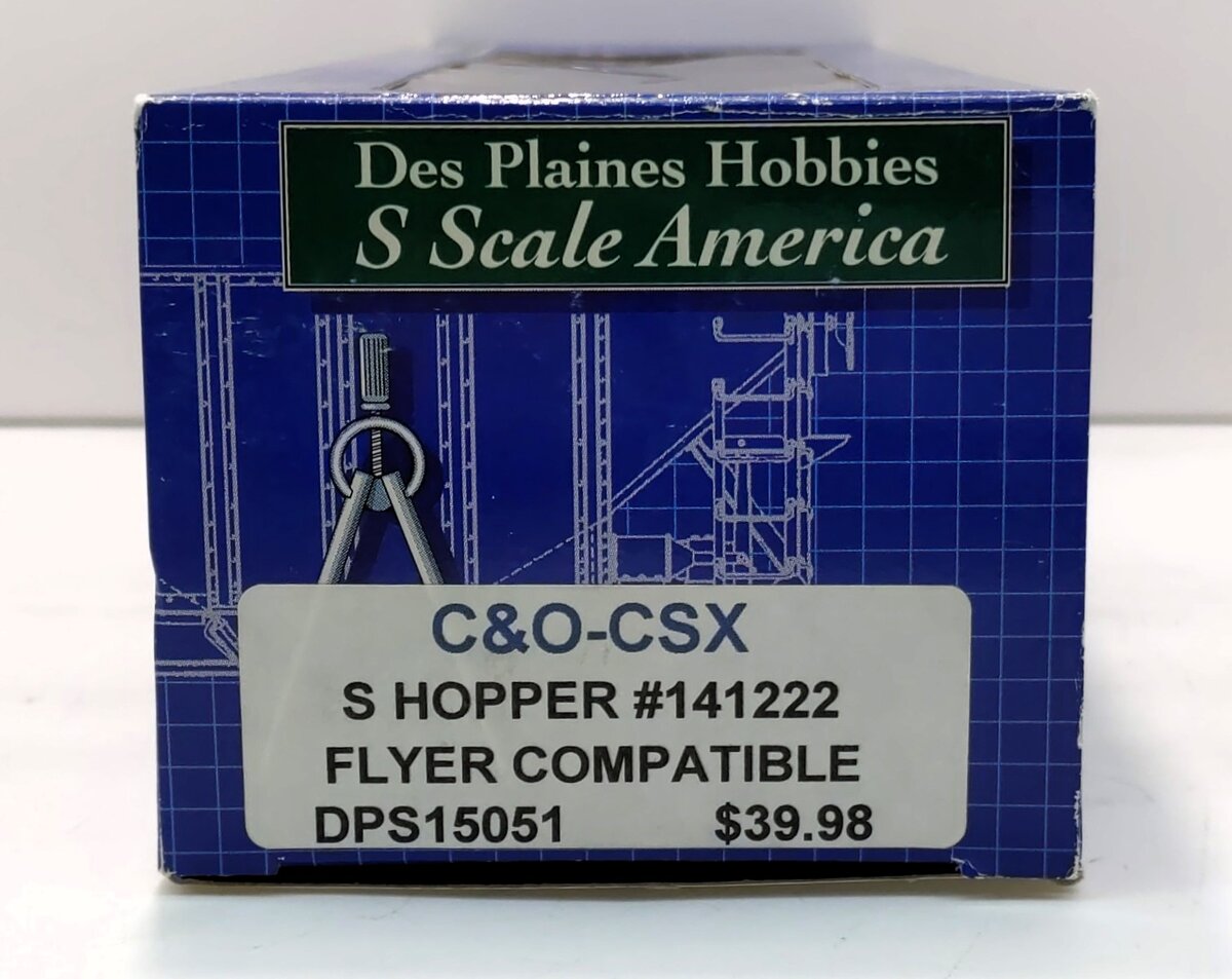 Des Plaines Hobbies DPS15051 S Scale C&O CSX Hopper #141222 LN/Box