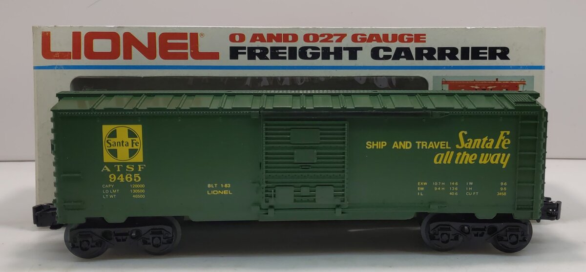 Lionel 6-9465 O Gauge AT&SF Green Boxcar #9465