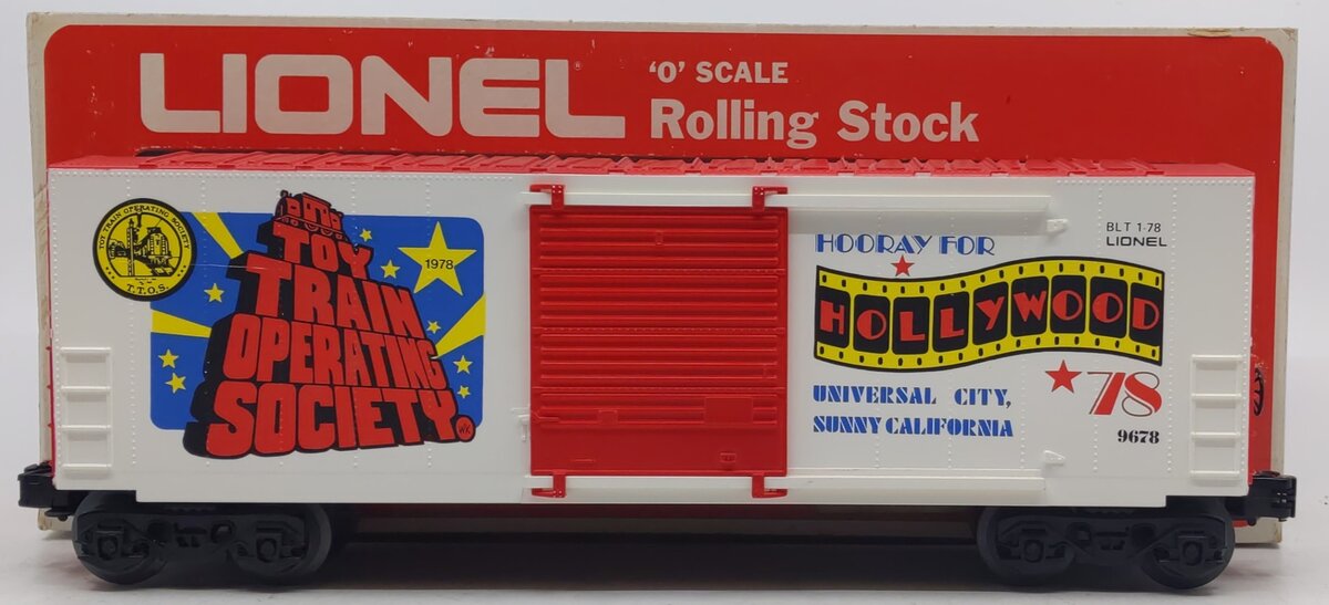 Lionel 6-9678 O Gauge TTOS 1978 Hollywood Hi-Cube Boxcar