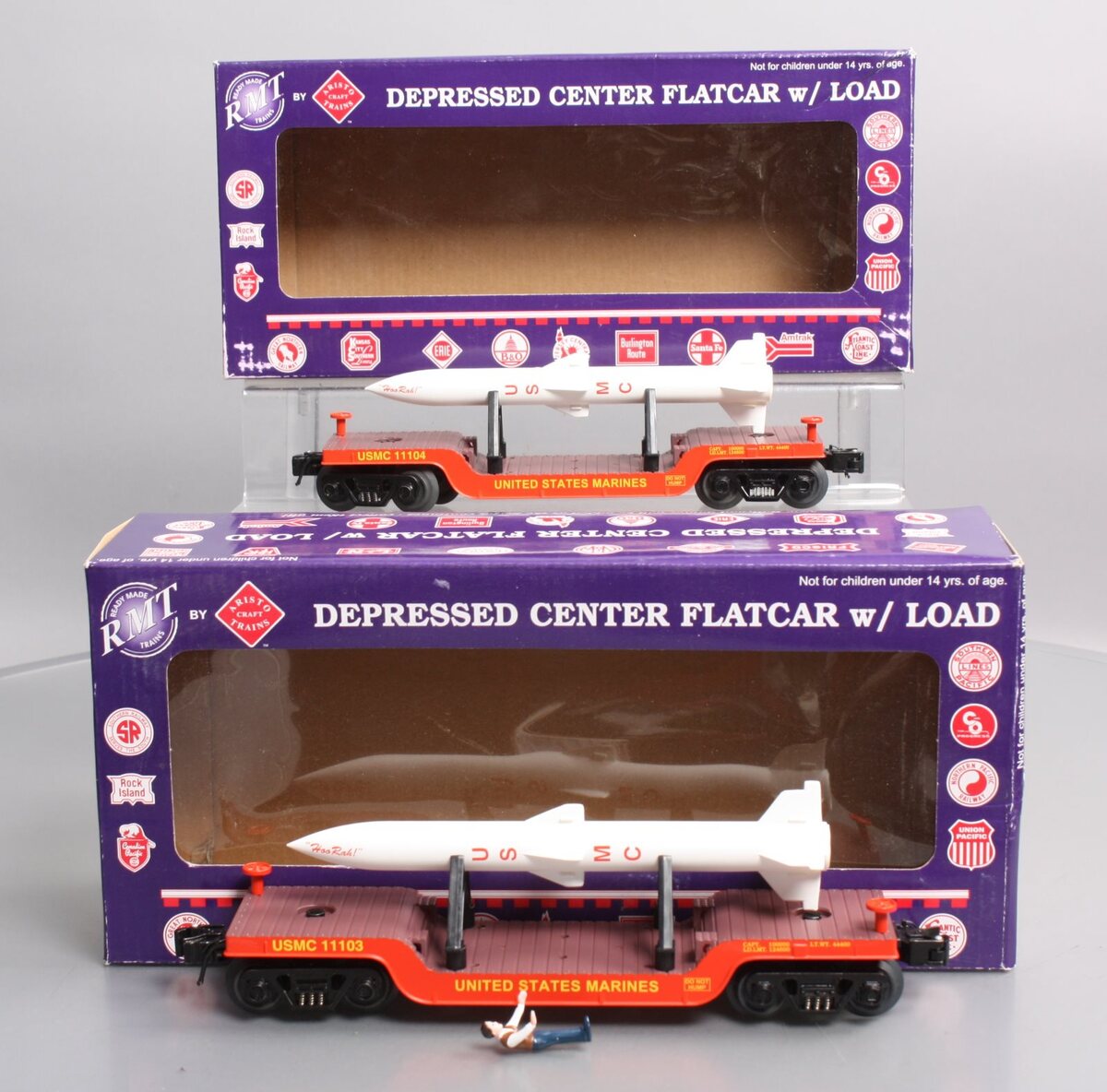 RMT 96563 O USMC Depressed Center Flatcar #11103/11104 (Set of 2)